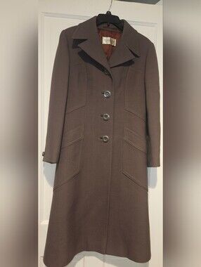 Vintage Windsmoor Brown Single-Breasted Women's Long Trench Coat